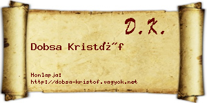 Dobsa Kristóf névjegykártya