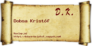 Dobsa Kristóf névjegykártya