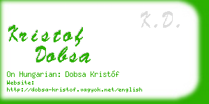 kristof dobsa business card